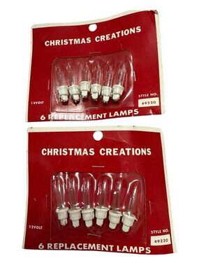 Vintage Christmas Creations 12V Replacement Light Bulbs Style 49220 Clear NOS 12